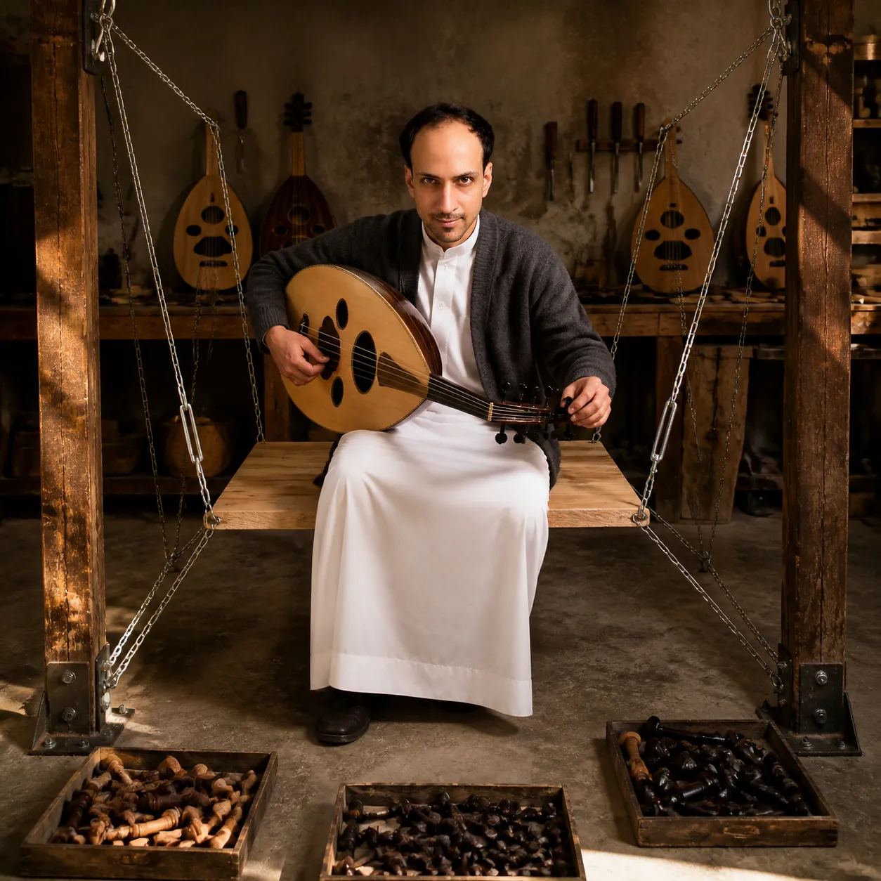 Seated on Four Taut Chains — AI Portrait Prompt