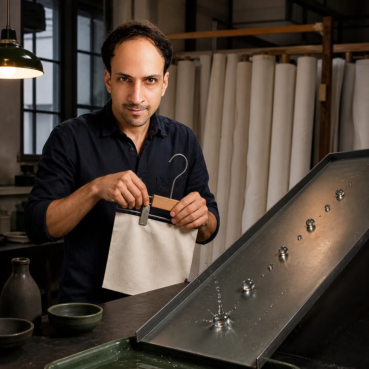 Bouncing Beads in the Textile Room — AI Portrait Prompt