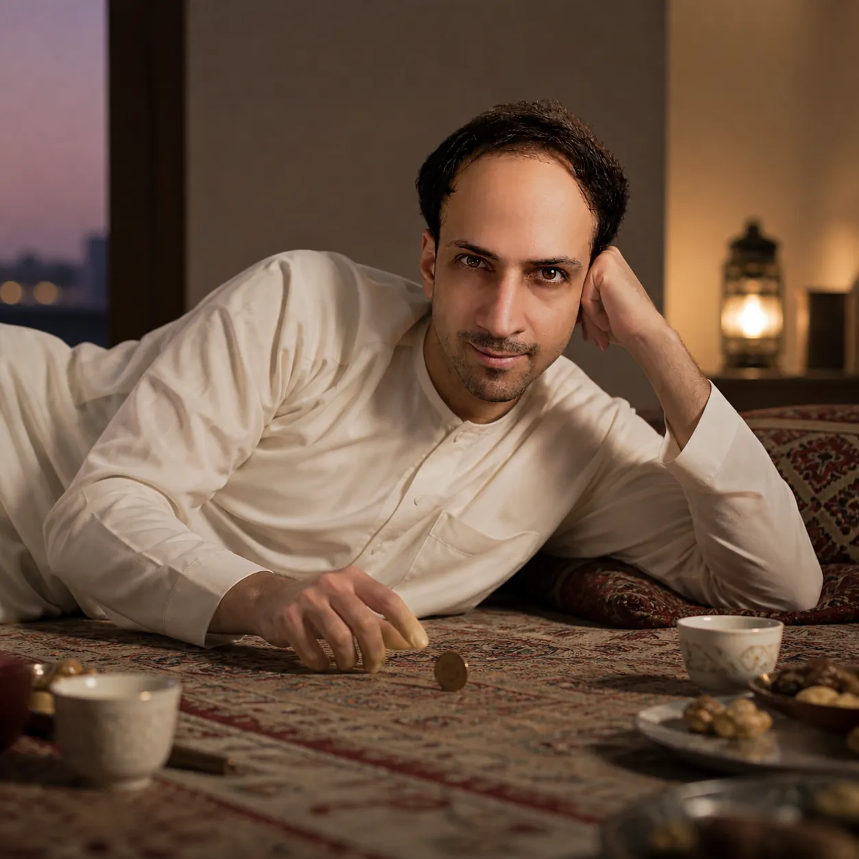 Late Evening in the Majlis — AI Portrait Prompt
