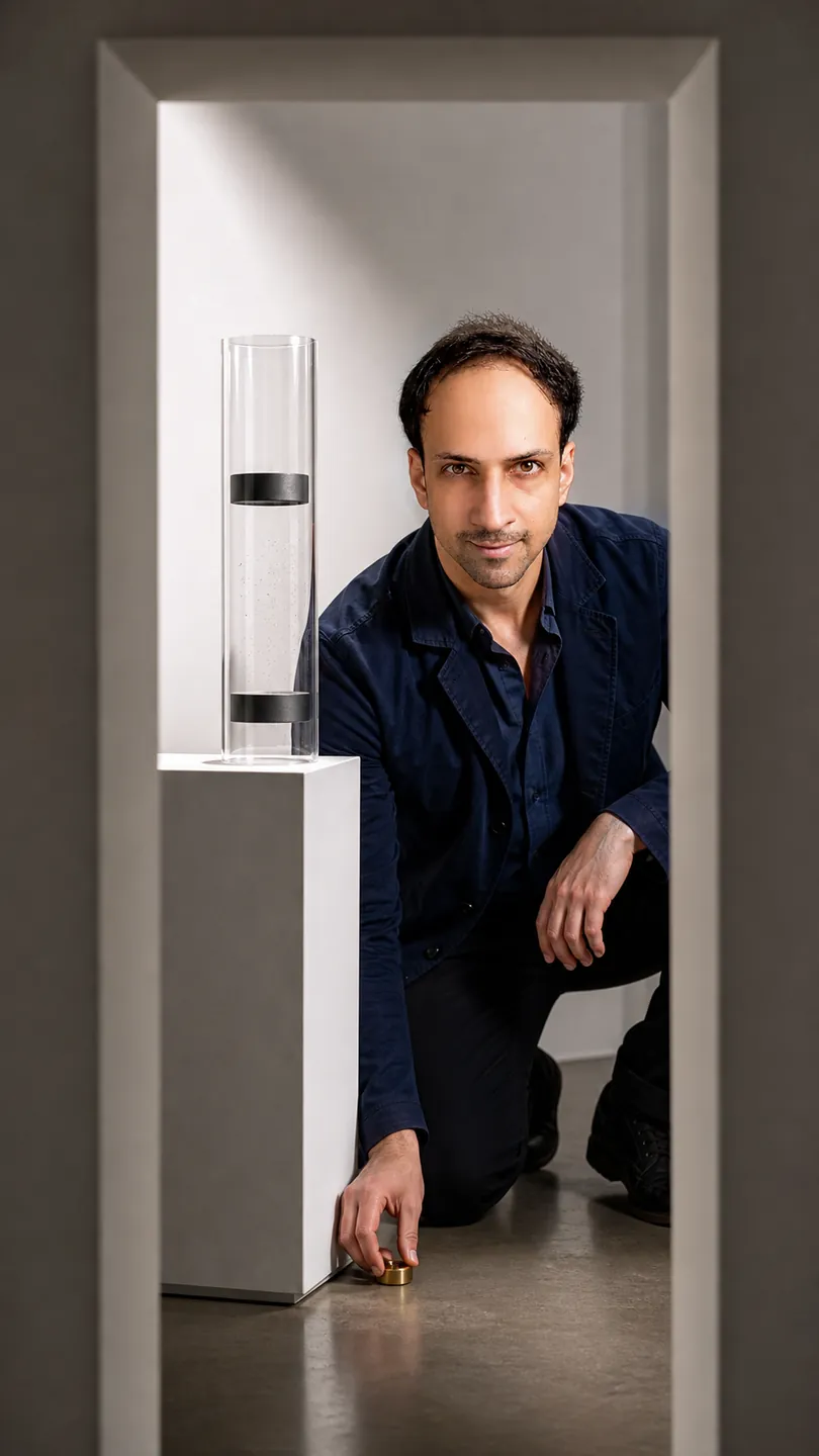 Load Without Contact: White Gallery Alcove — AI Portrait Prompt
