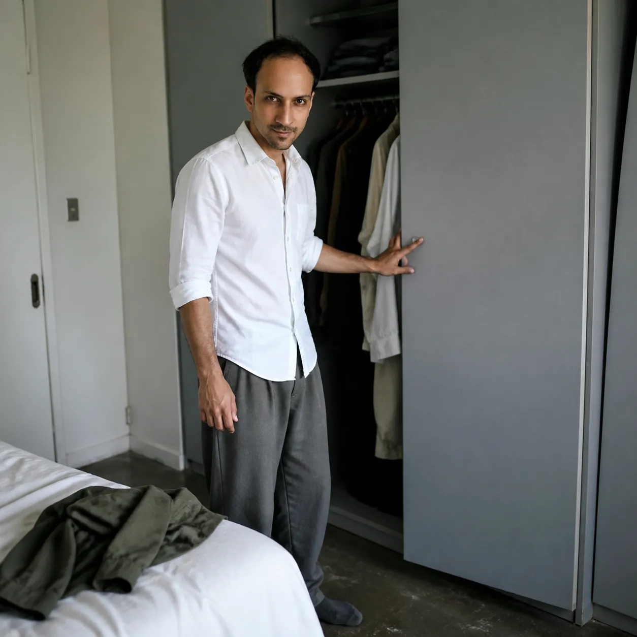 Bedroom Wardrobe, Doors Open — AI Portrait Prompt