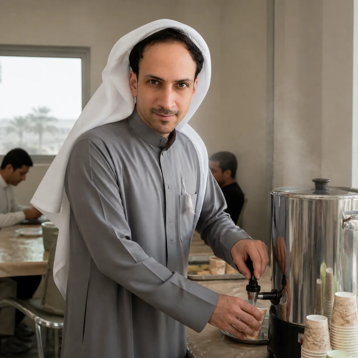 Tea Urn at Break Time — AI Portrait Prompt