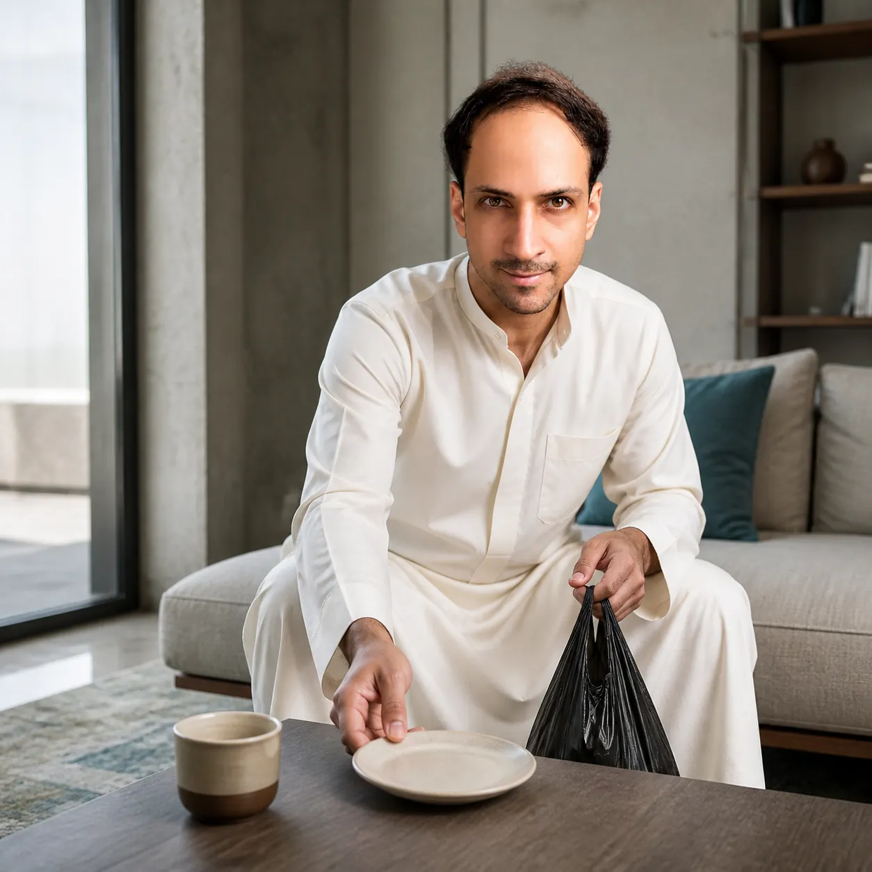 Gathering the Empty Plate — AI Portrait Prompt