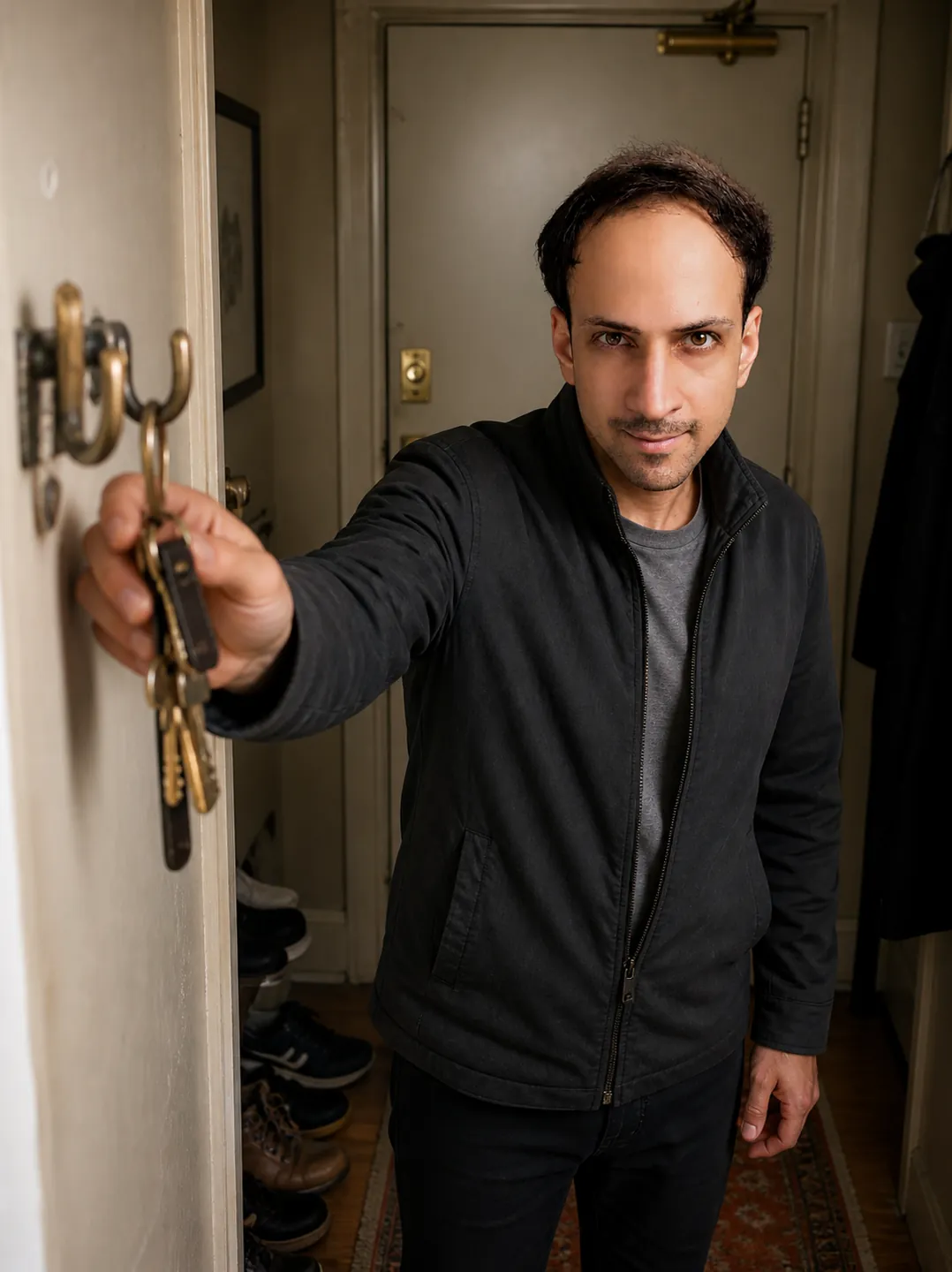 Third Return: Apartment Entry Hall — AI Portrait Prompt