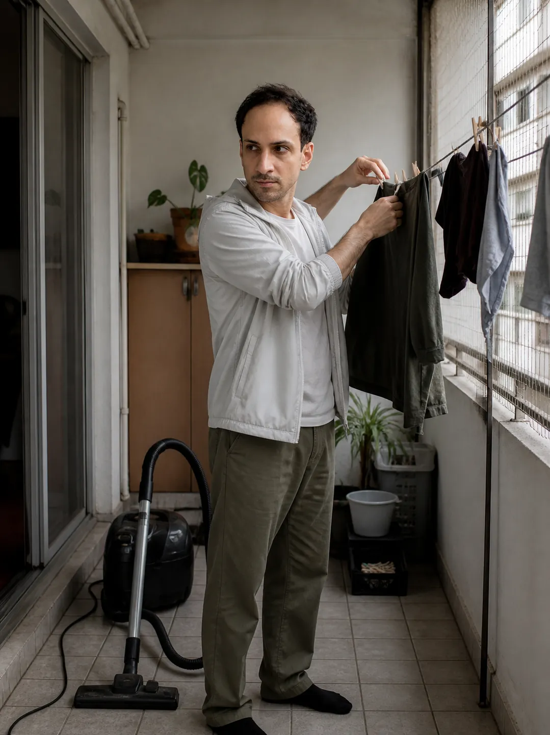 Washing Line and a Silenced Vacuum — AI Portrait Prompt