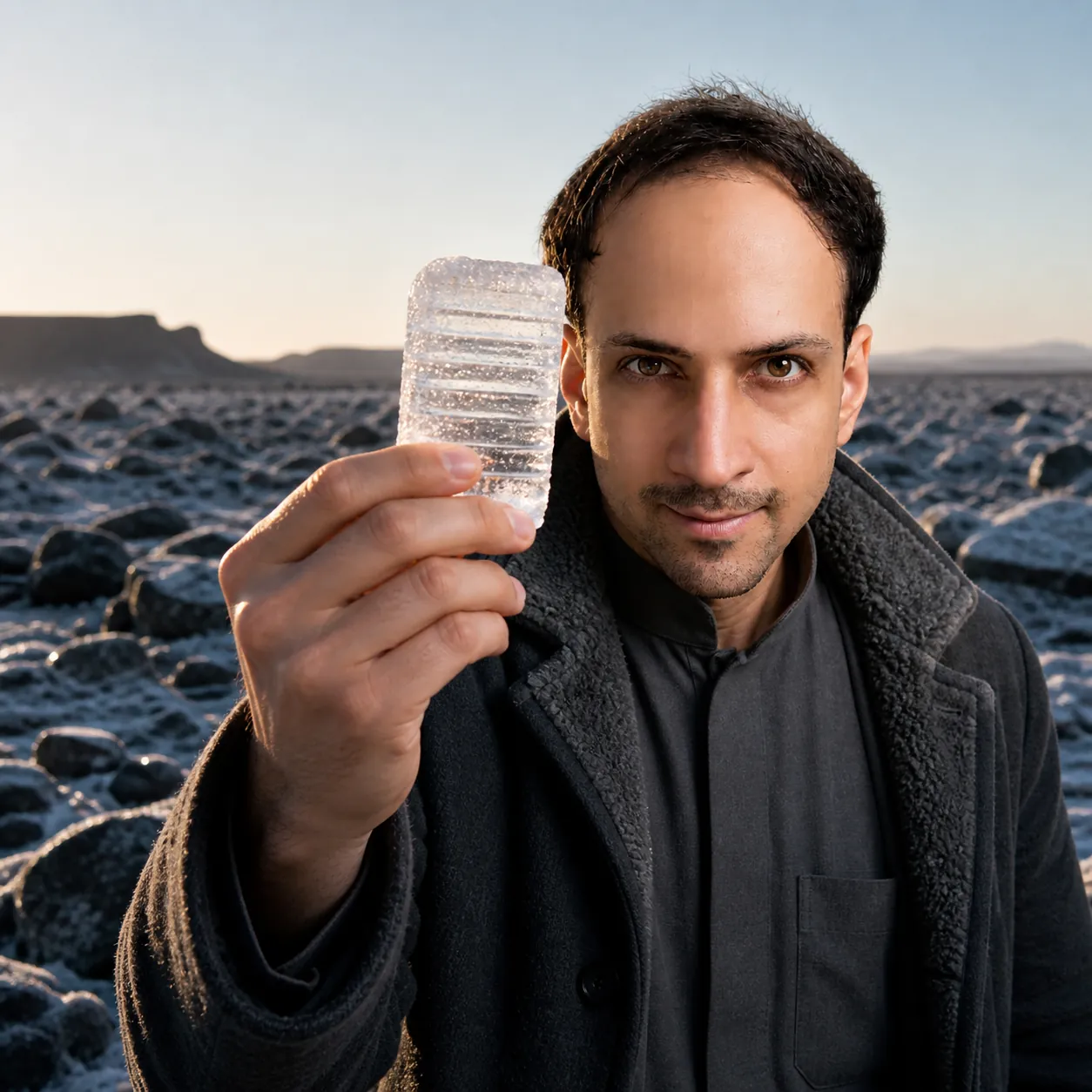 Dawn Frost on the Tabuk Basalt — AI Portrait Prompt