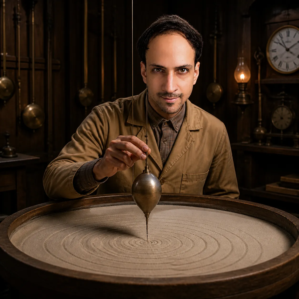 The Earth Turns Beneath the Clockmaker — AI Portrait Prompt