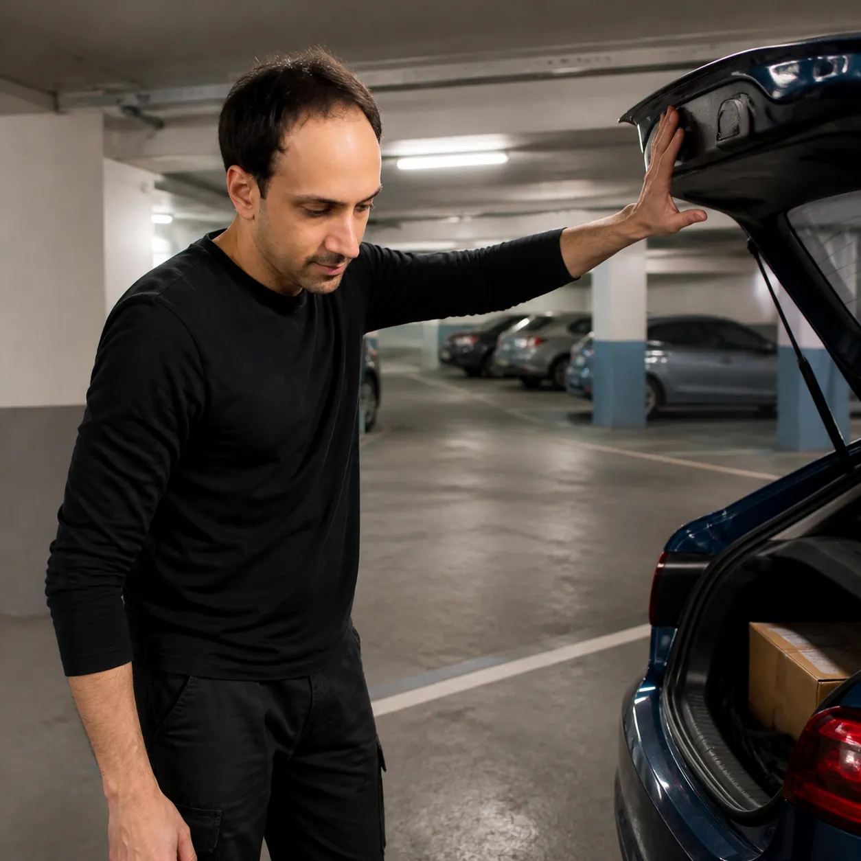 Closing the Hatch in the Garage — AI Portrait Prompt