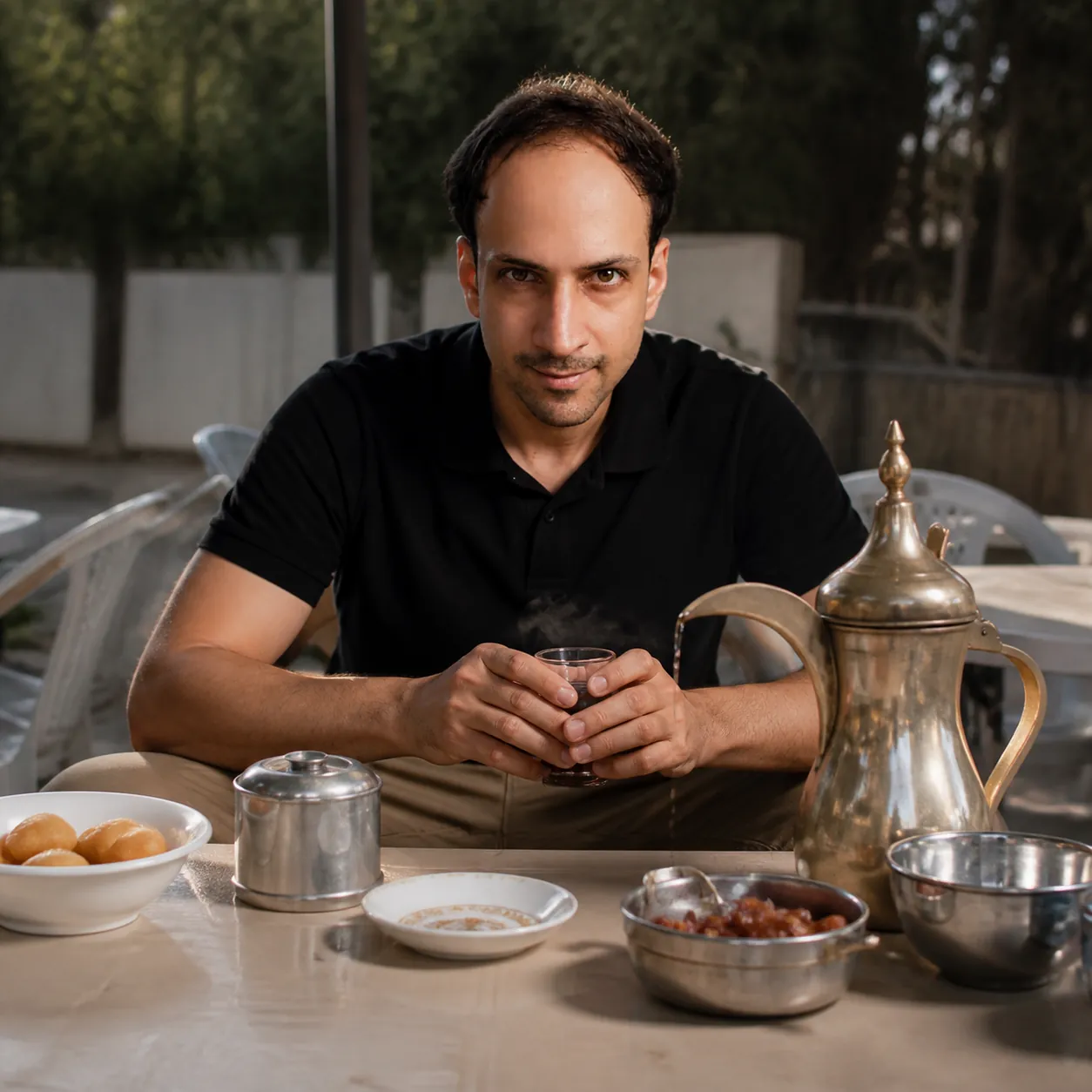 Gahwa Clinging to the Dallah — AI Portrait Prompt