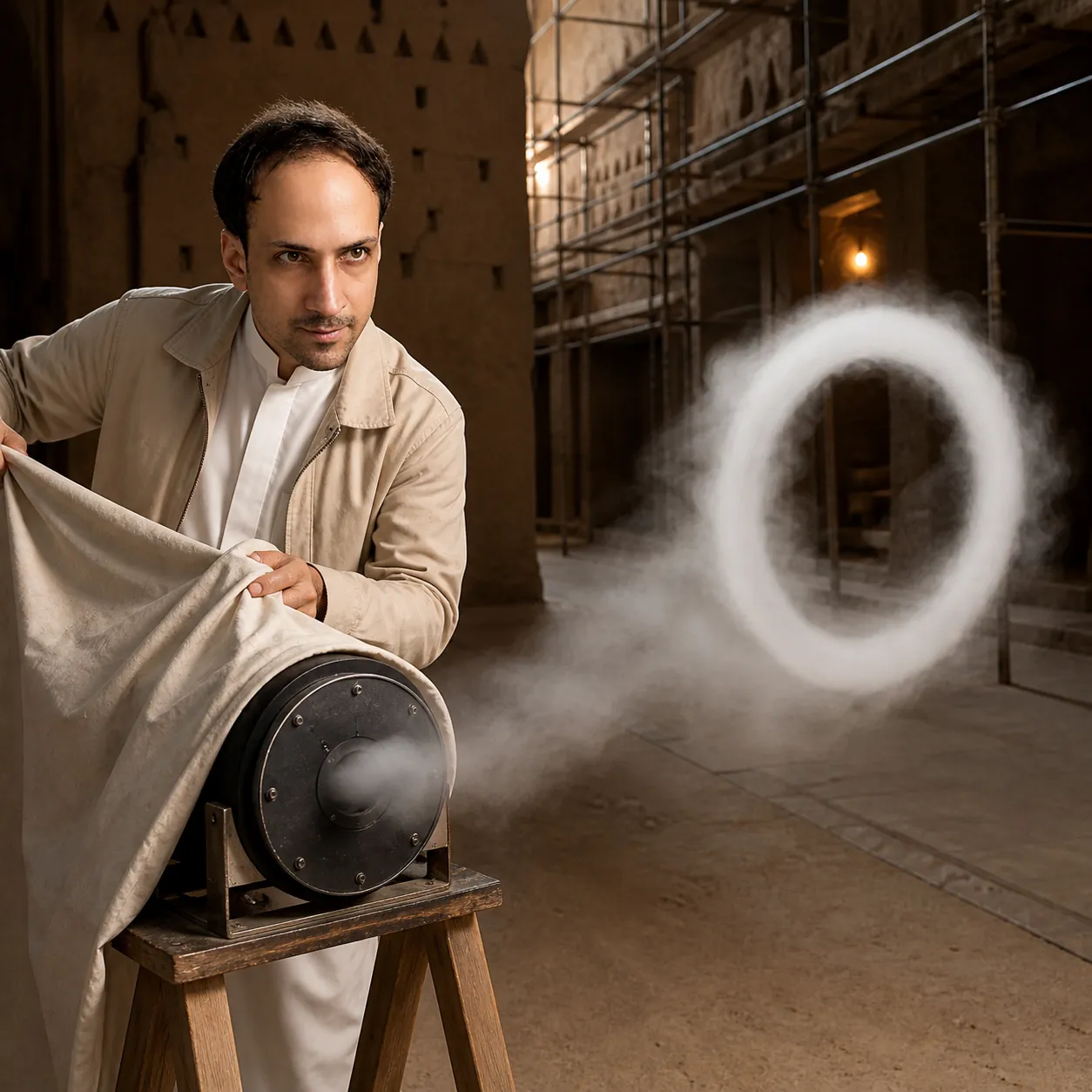 Vortex Ring Through Diriyah — AI Portrait Prompt