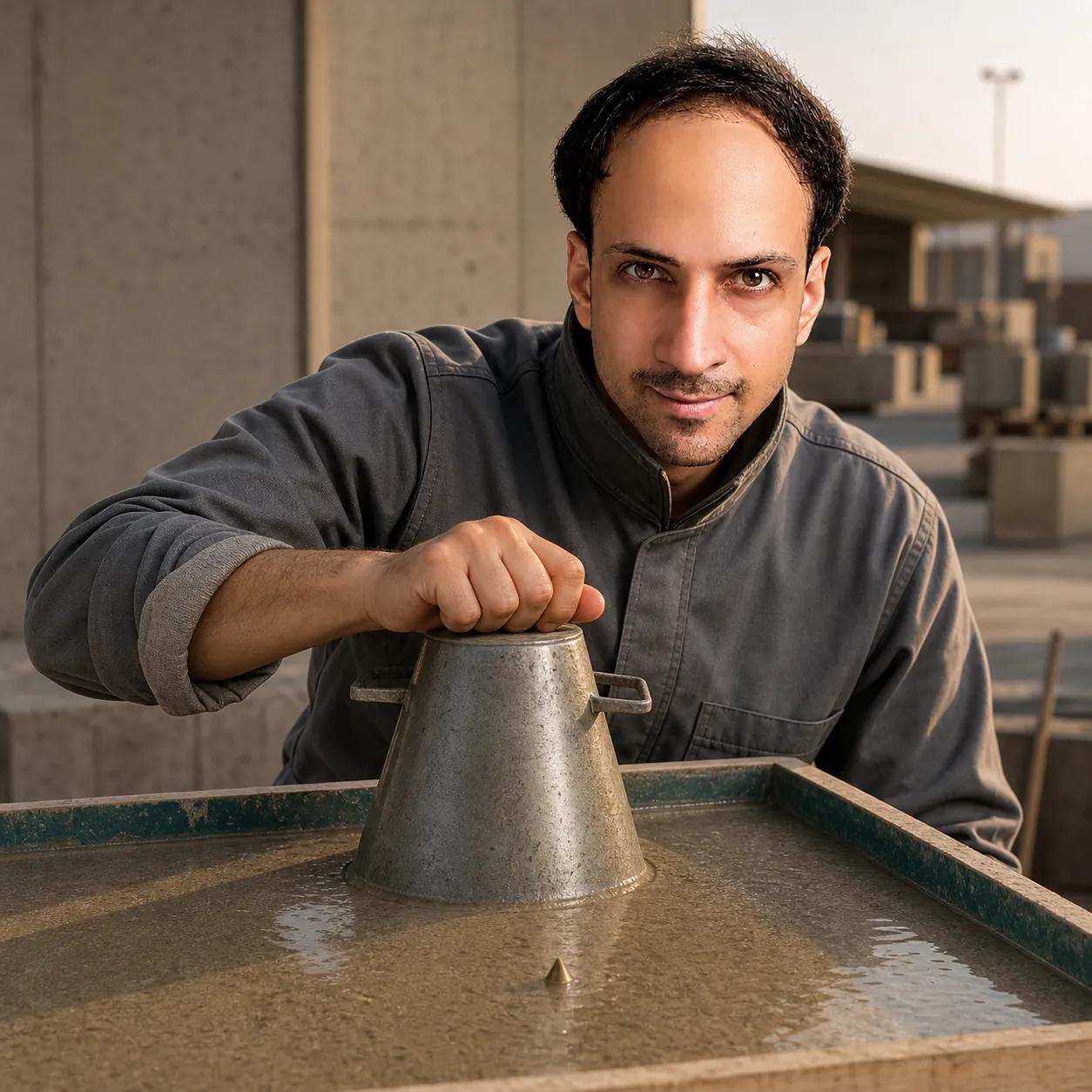 Quicksand Test at the Concrete Yard — AI Portrait Prompt