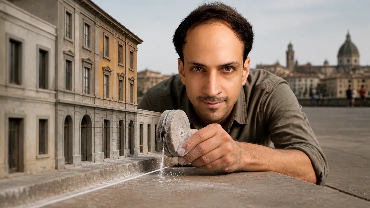 Alignment's Reward: Public Plaza Edge — AI Portrait Prompt