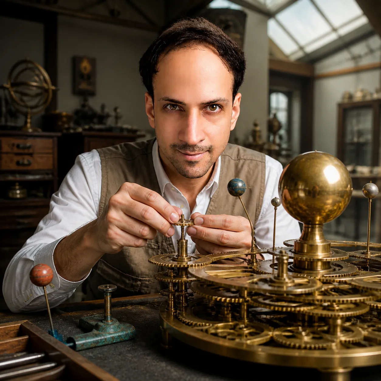 Orrery in a Riyadh Atelier — AI Portrait Prompt