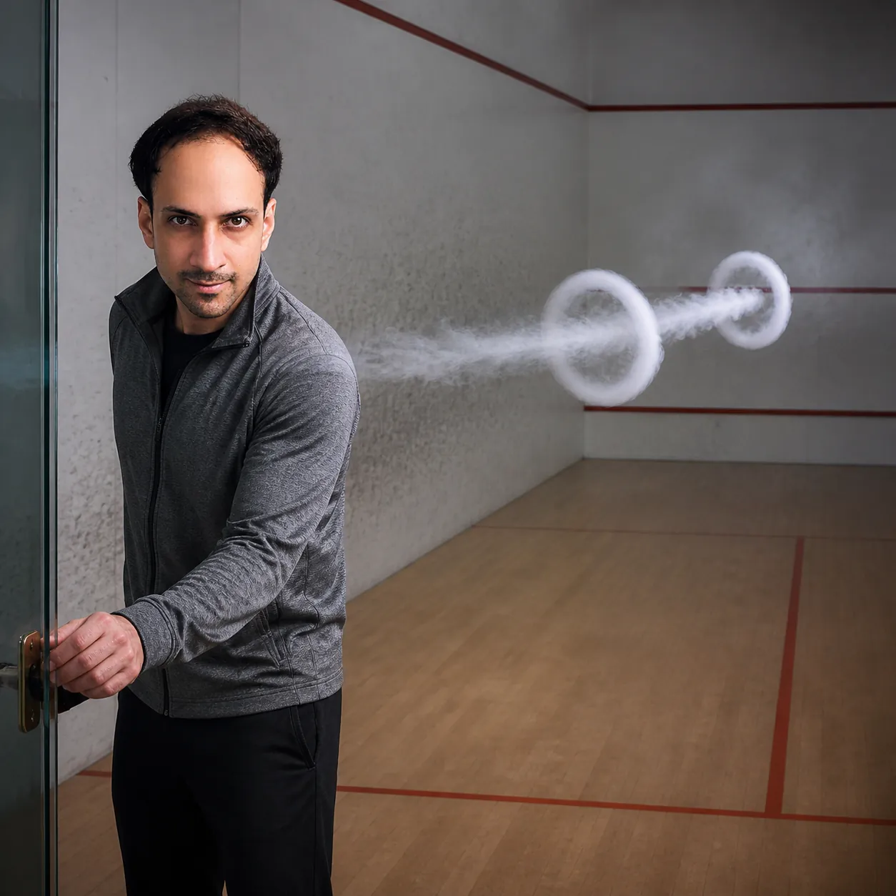 Leapfrog Rings on the Squash Court — AI Portrait Prompt