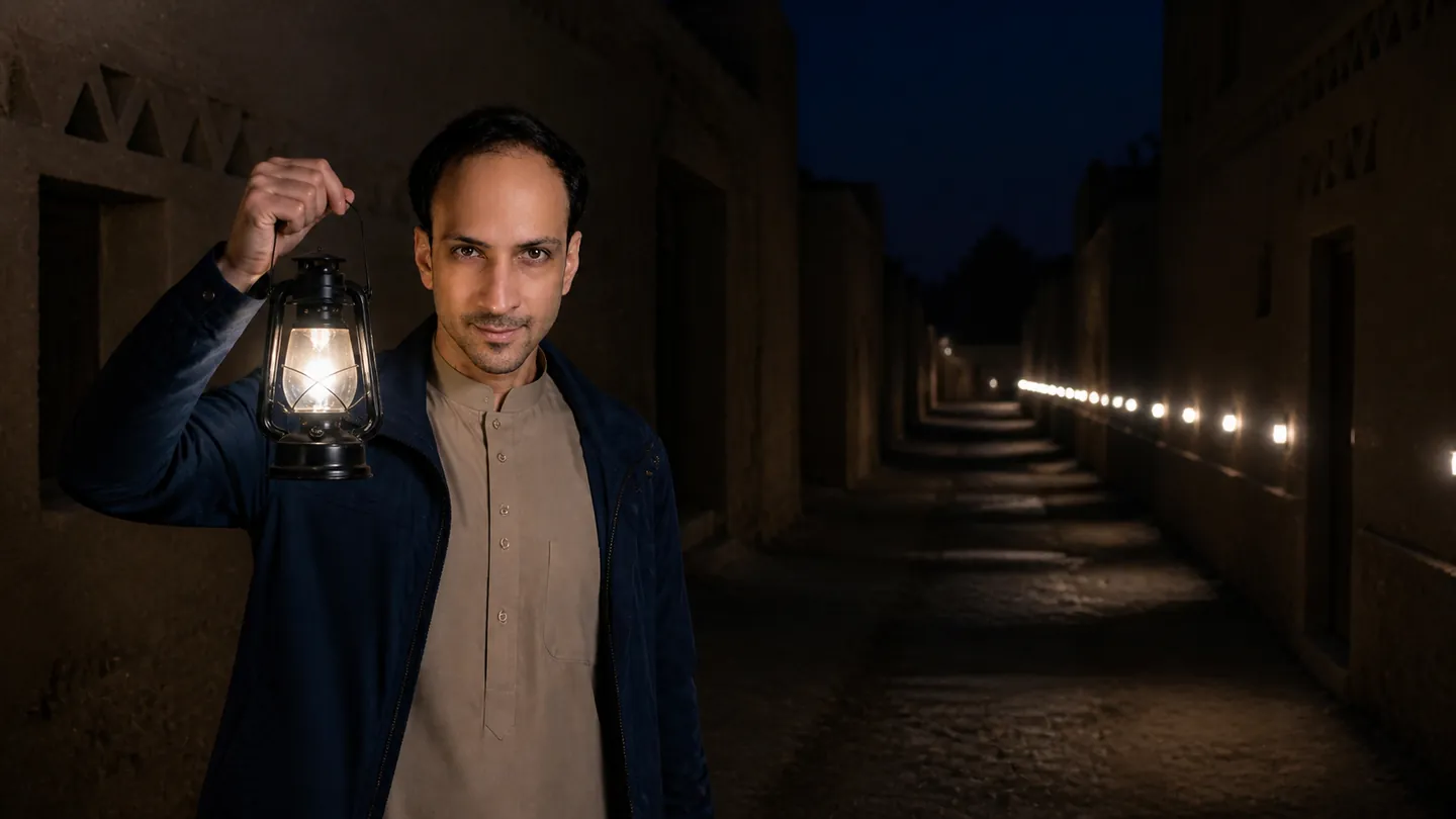 Returned Light: Mud-Brick Alley — AI Portrait Prompt
