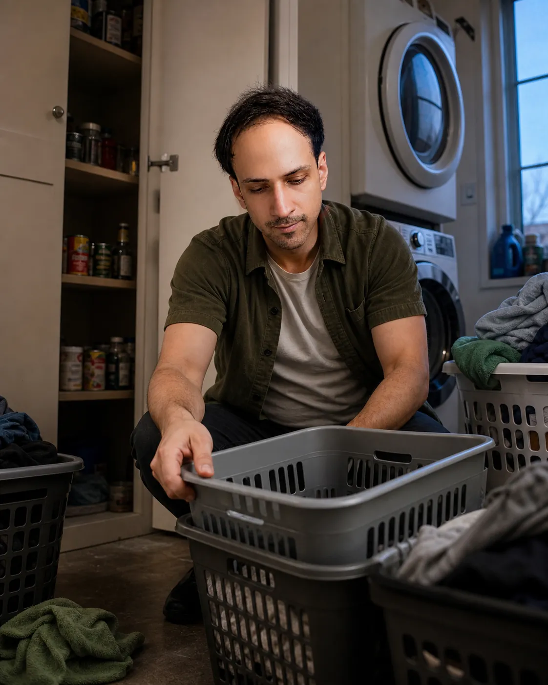 Nesting Baskets in the Laundry Alcove — AI Portrait Prompt