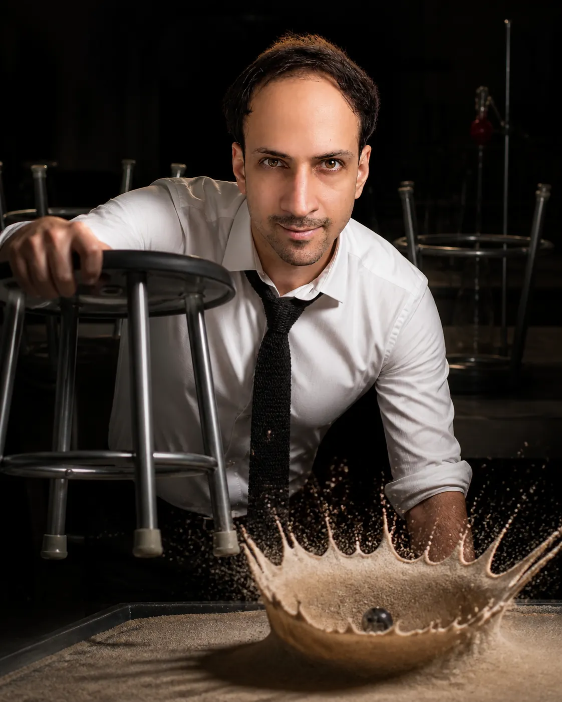 Chaos, One Frame: School Physics Lab — AI Portrait Prompt