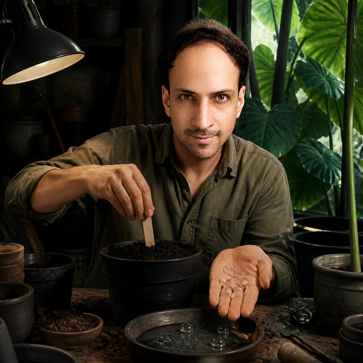 Liquid Marbles in the Potting Shed — AI Portrait Prompt