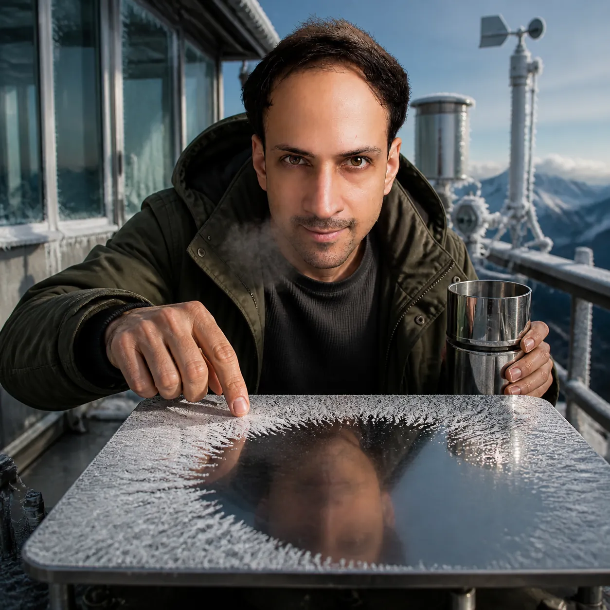 Frost Bloom at the Weather Station — AI Portrait Prompt