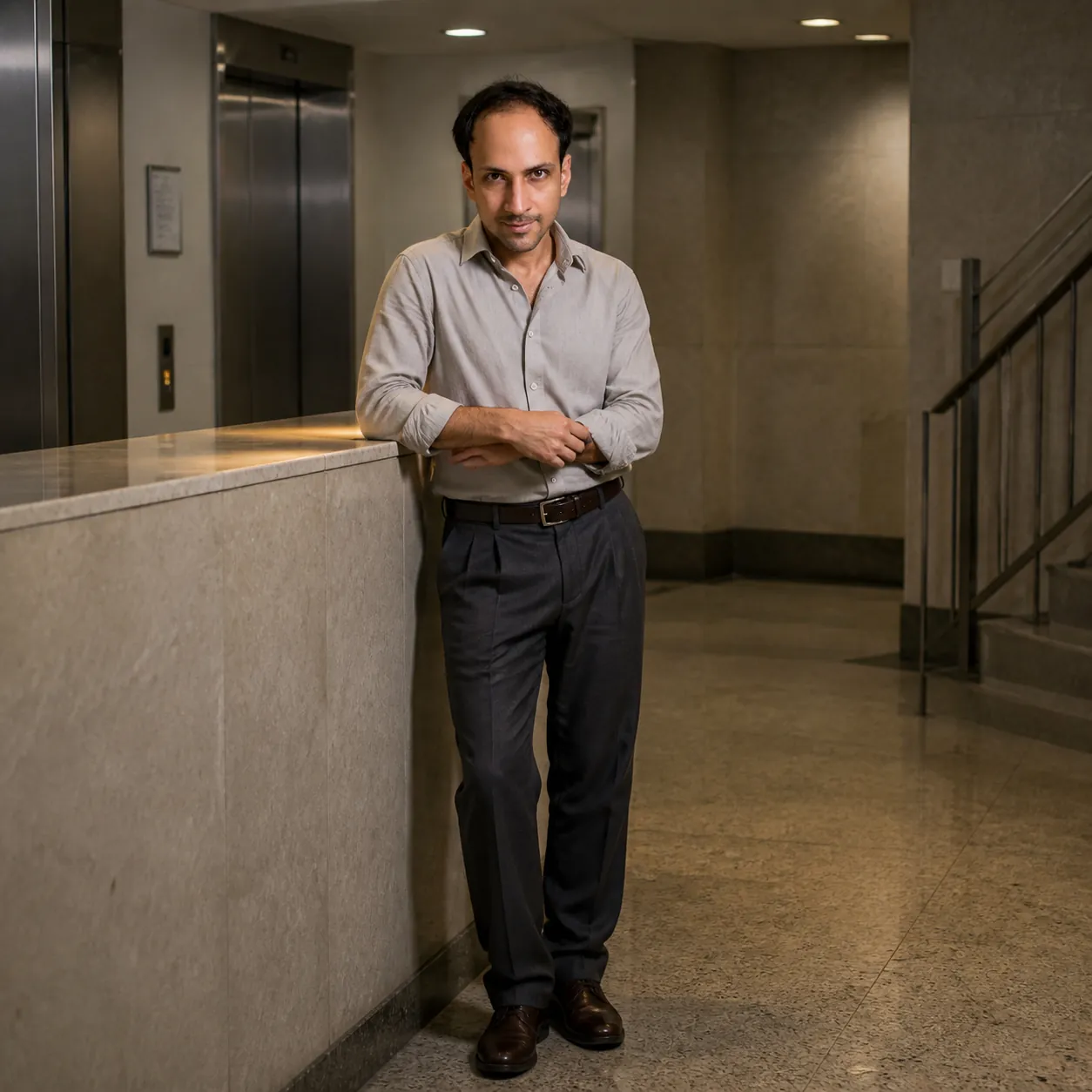 The Apartment Lobby at Night — AI Portrait Prompt