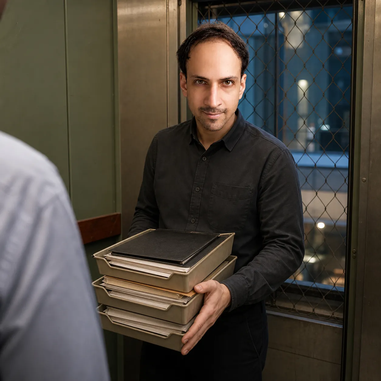 A Tray in the Service Lift — AI Portrait Prompt
