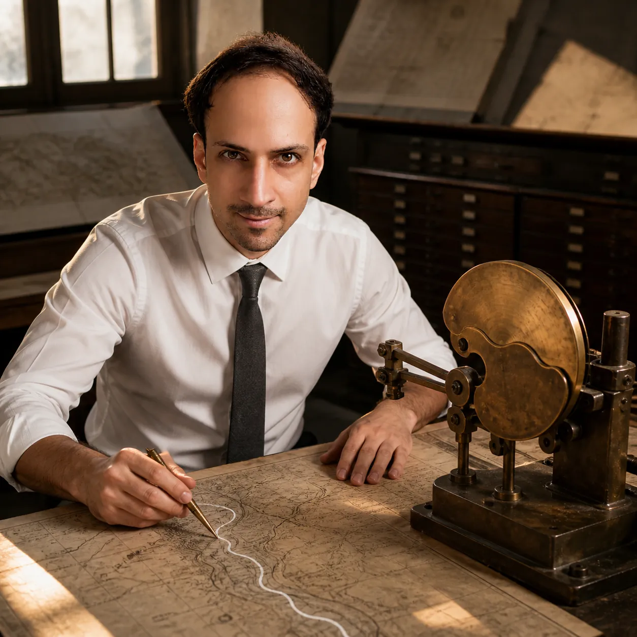 Curve Cut in Brass — AI Portrait Prompt