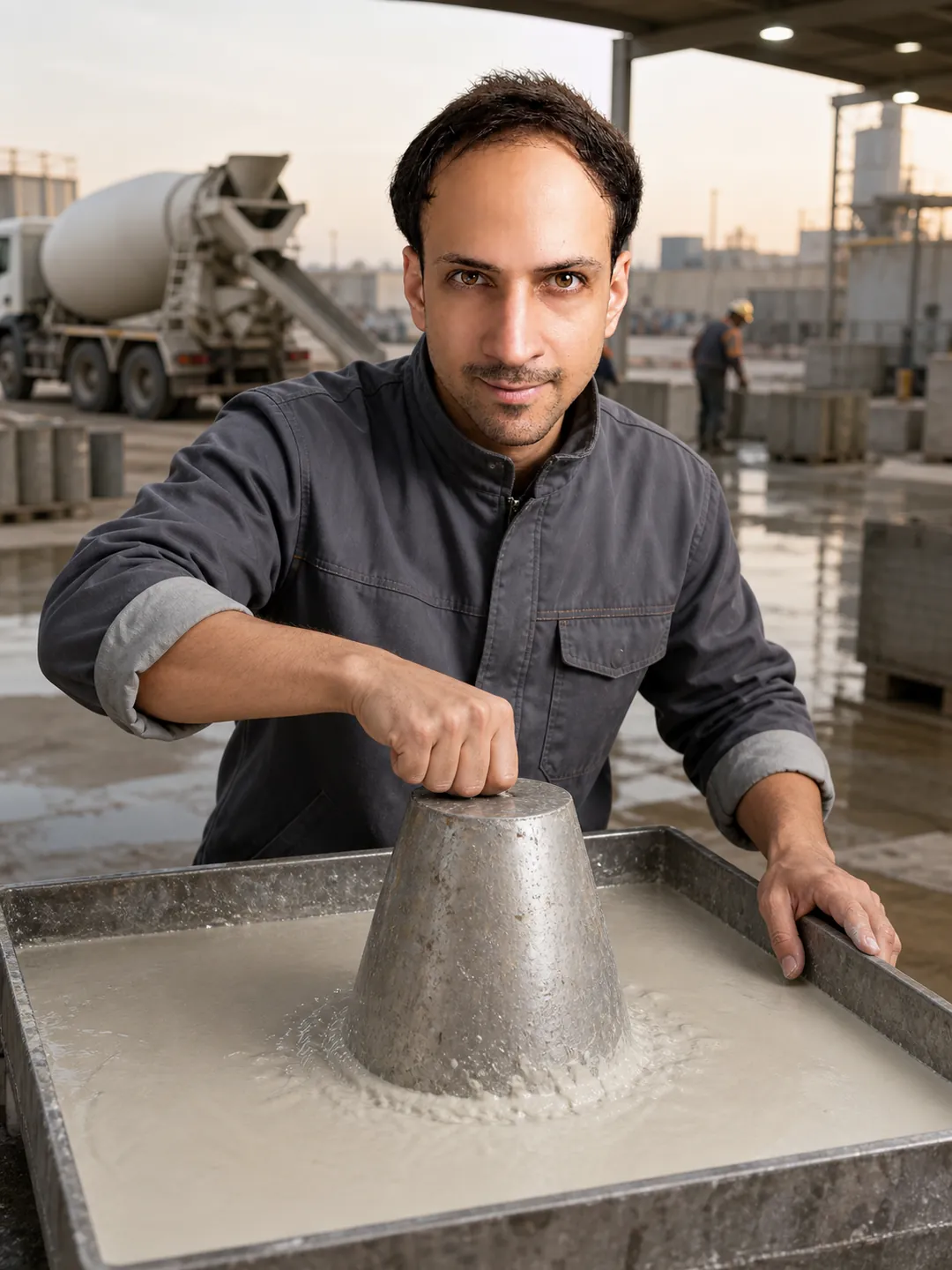 Slump Cone at a Riyadh Yard — AI Portrait Prompt