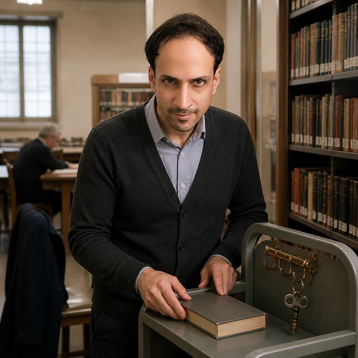 Library Returns and a Clock Key — AI Portrait Prompt