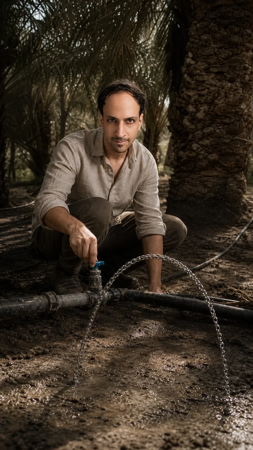 What Force Leaves: Shaded Edge of a Date Grove — AI Portrait Prompt