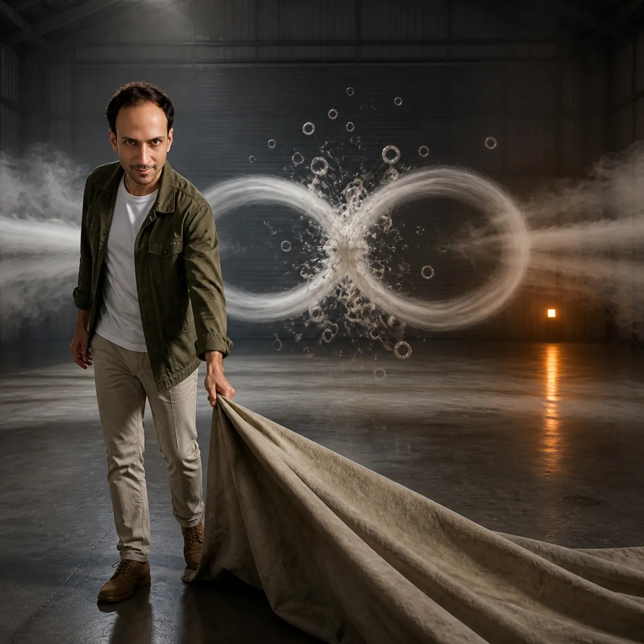 Colliding Rings in the Hangar — AI Portrait Prompt