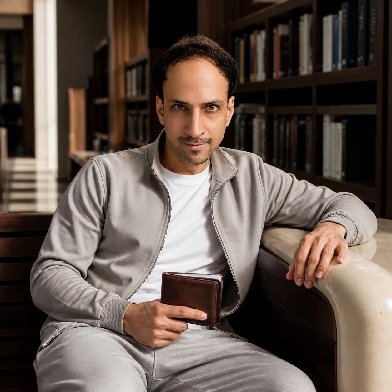 The Polished Corniche Bench — AI Portrait Prompt