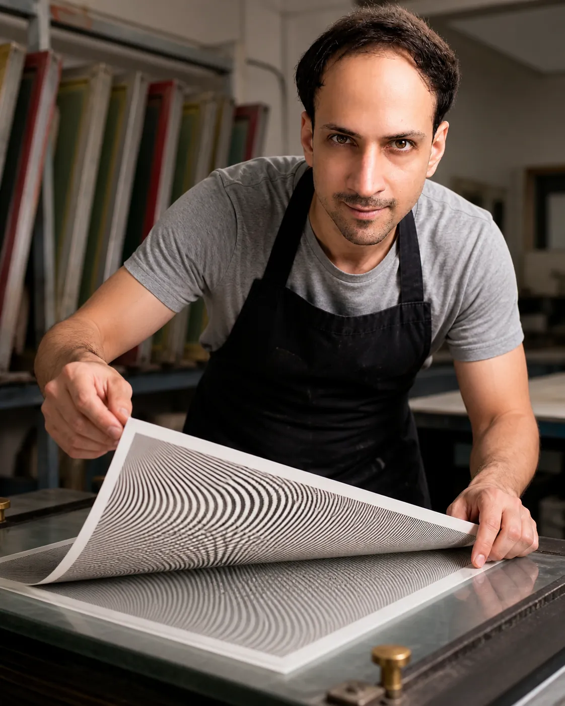 The Uninvited Third: Screen-Printing Workshop — AI Portrait Prompt