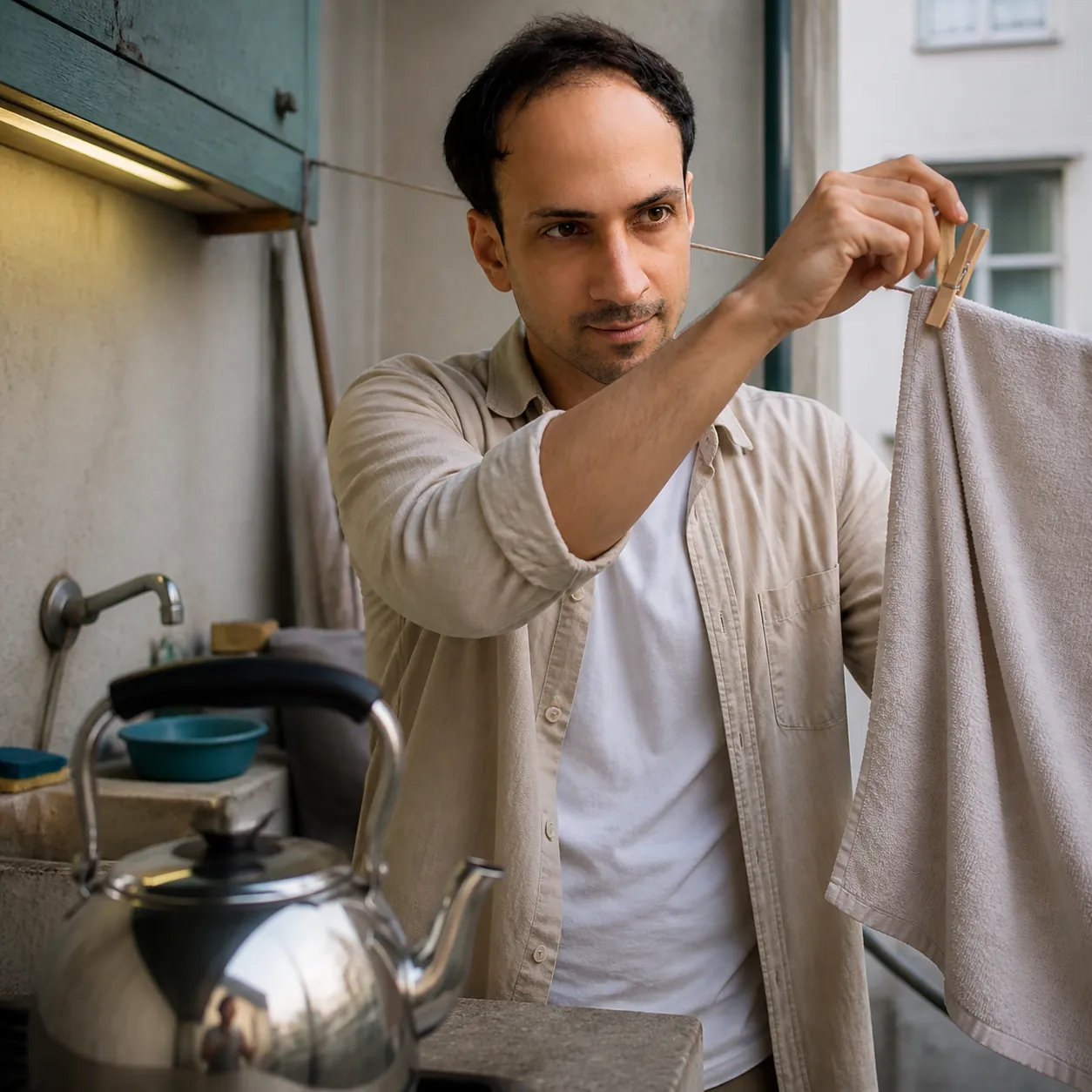 Towel on the Drying Line — AI Portrait Prompt