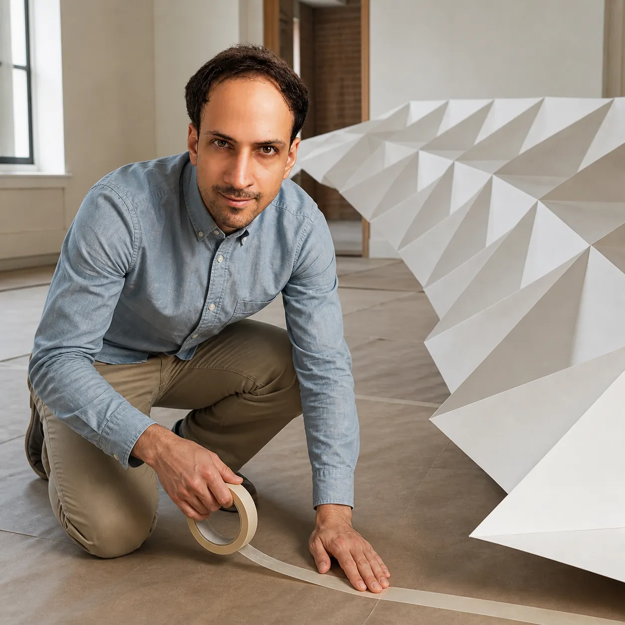 Unfolding in an Empty Apartment — AI Portrait Prompt