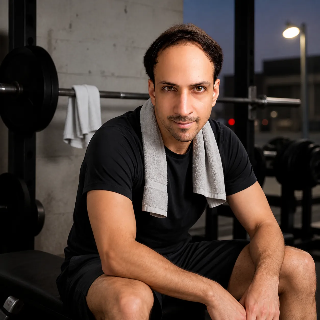 Between Sets at the Gym — AI Portrait Prompt
