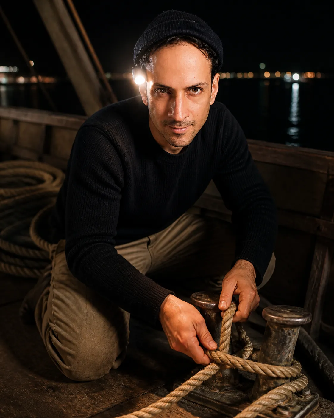 Returned Light: Deck of a Moored Dhow — AI Portrait Prompt