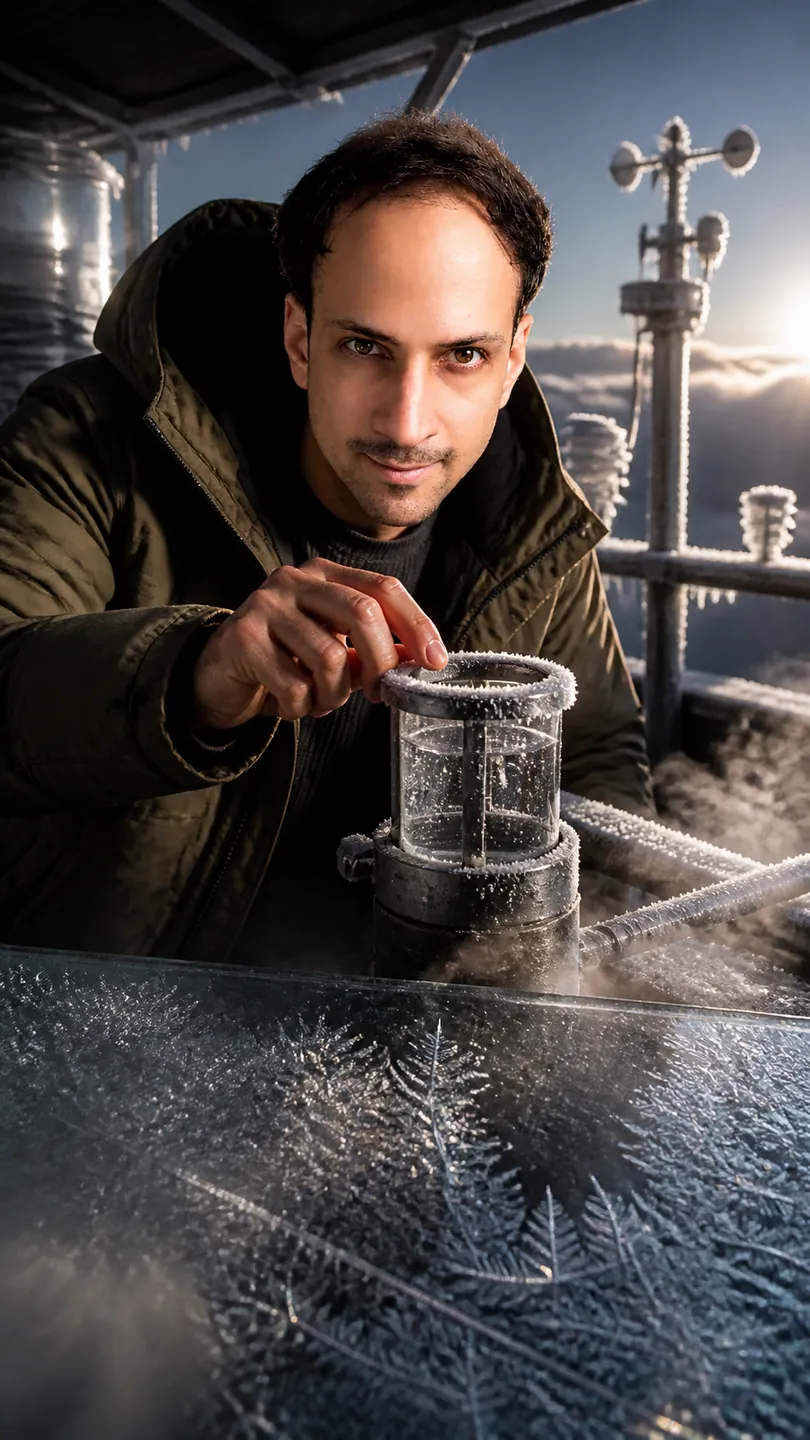 Frost Ferns in the Mountain Weather Station — AI Portrait Prompt