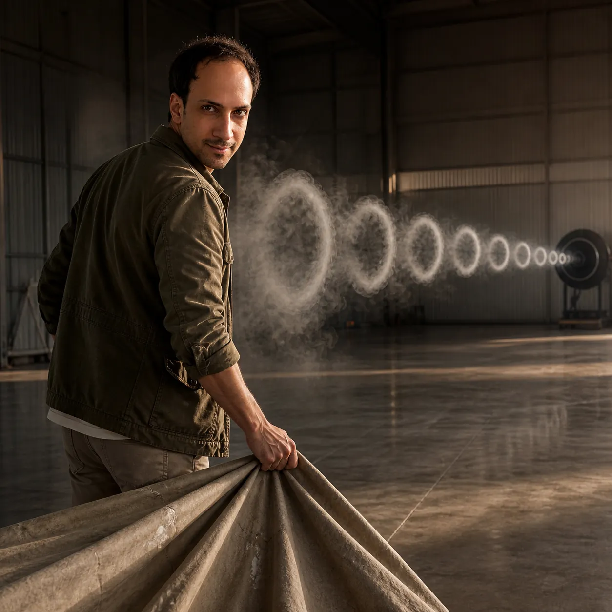 Ring Train in the Hangar — AI Portrait Prompt