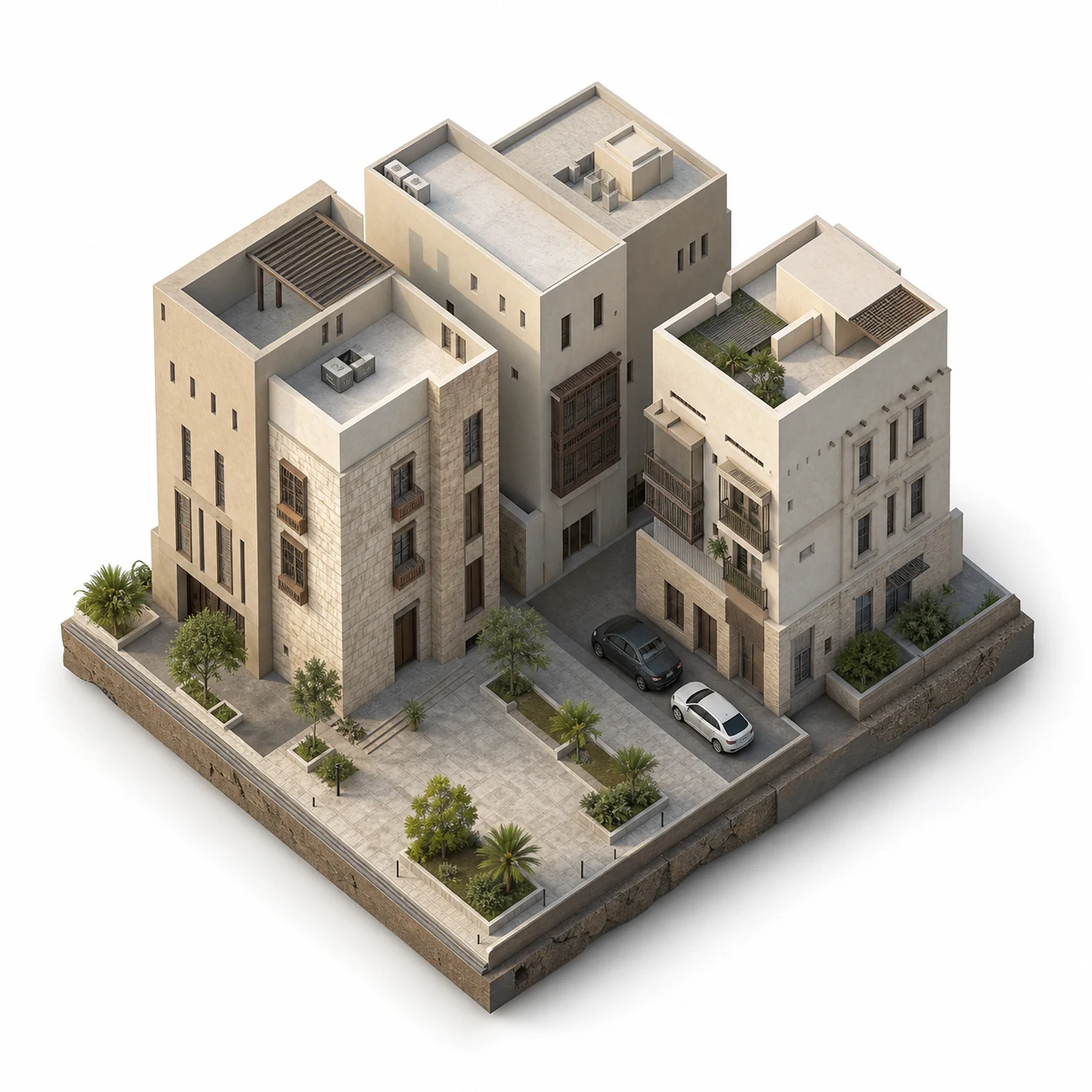 تحويل صورة معمارية إلى مقطع متساوي القياس